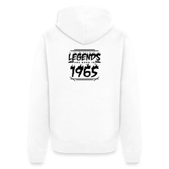 1965 - Born 1965 - Built in 1965 - Unisex Premium Organic Zip Hoodie - white - Back - Thijin (182cm)