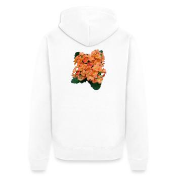 SPRING FLOWERS (orange) - Unisex Premium Organic Zip Hoodie - white - Back - Thijin (182cm)