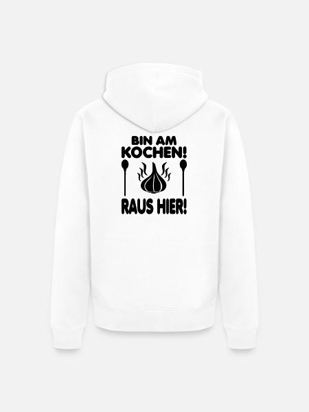 Raus aus der Küche! - Unisex Premium Bio Zip Hoodie - Weiß