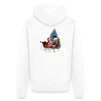 Cute Christmas puppy and moonlight elf - Unisex Premium Organic Zip Hoodie - white - Back - Thijin (182cm)