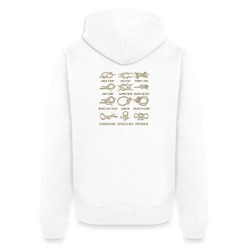 Segeln Segelboot Segelknoten Knotenkunde - Unisex Premium Bio Zip Hoodie - Weiß - Hinten - Thijin (182cm)