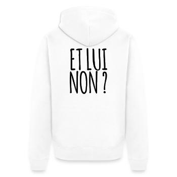 Et lui non ? - Marseille bébé - Veste à capuche bio Premium Unisexe - blanc - Dos - Thijin (182cm)