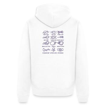 Segeln Segelboot Segelknoten Knotenkunde - Unisex Premium Bio Zip Hoodie - Weiß - Hinten - Thijin (182cm)