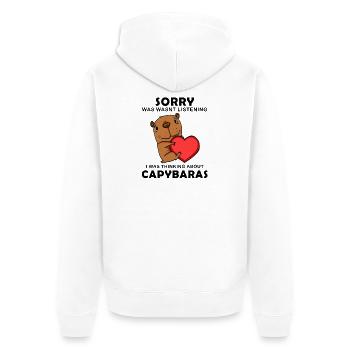 Capybara Wasserschwein Capybaras - Veste à capuche bio Premium Unisexe - blanc - Dos - Thijin (182cm)