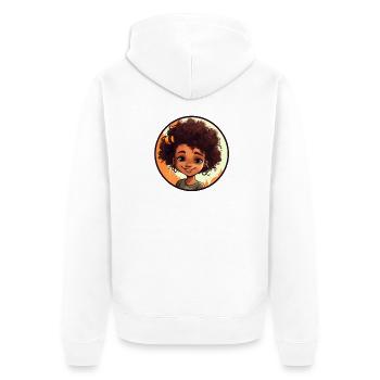 Lebendige Comic-Charakter Illustration - Unisex Premium Bio Zip Hoodie - Weiß - Hinten - Thijin (182cm)
