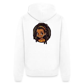 Vivid Child Portrait Illustration - Unisex Premium Organic Zip Hoodie - white - Back - Thijin (182cm)