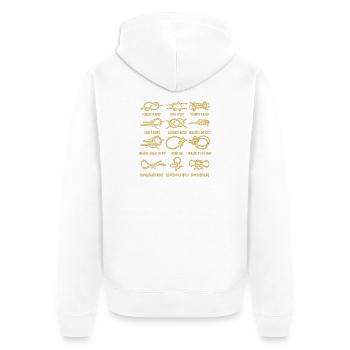 Segeln Segelboot Segelknoten Knotenkunde - Unisex Premium Bio Zip Hoodie - Weiß - Hinten - Thijin (182cm)