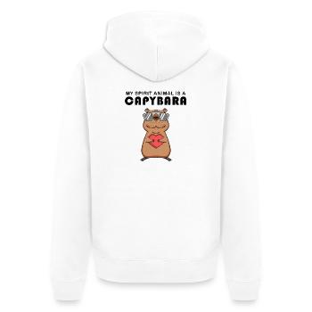 Capybara Wasserschwein Capybaras - Veste à capuche bio Premium Unisexe - blanc - Dos - Thijin (182cm)