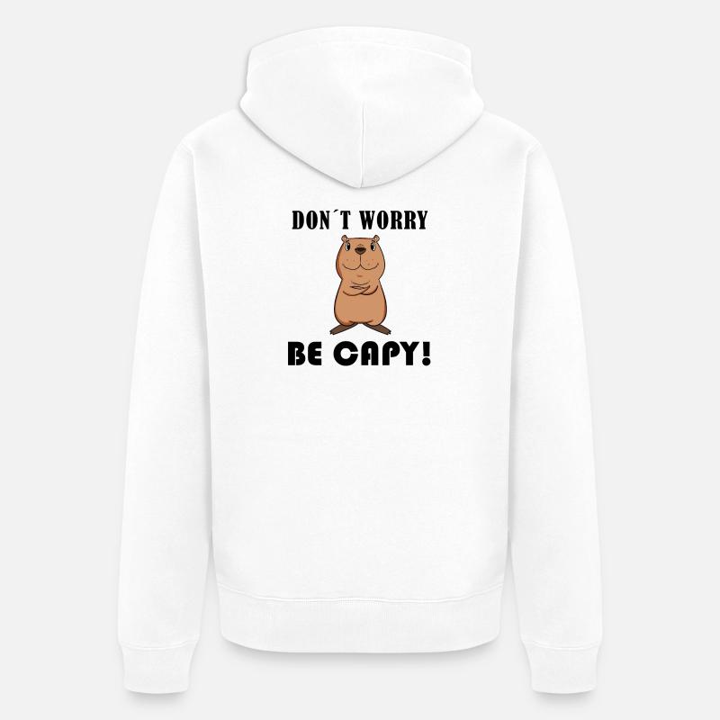 Capybara Animal Mignon - Veste à capuche bio Premium Unisexe - blanc