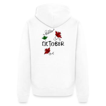 Oktober Herbst - Unisex Premium Bio Zip Hoodie - Weiß - Hinten - Thijin (182cm)