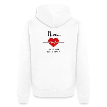 Nurse - Unisex Premium Bio Zip Hoodie - Weiß - Hinten - Thijin (182cm)