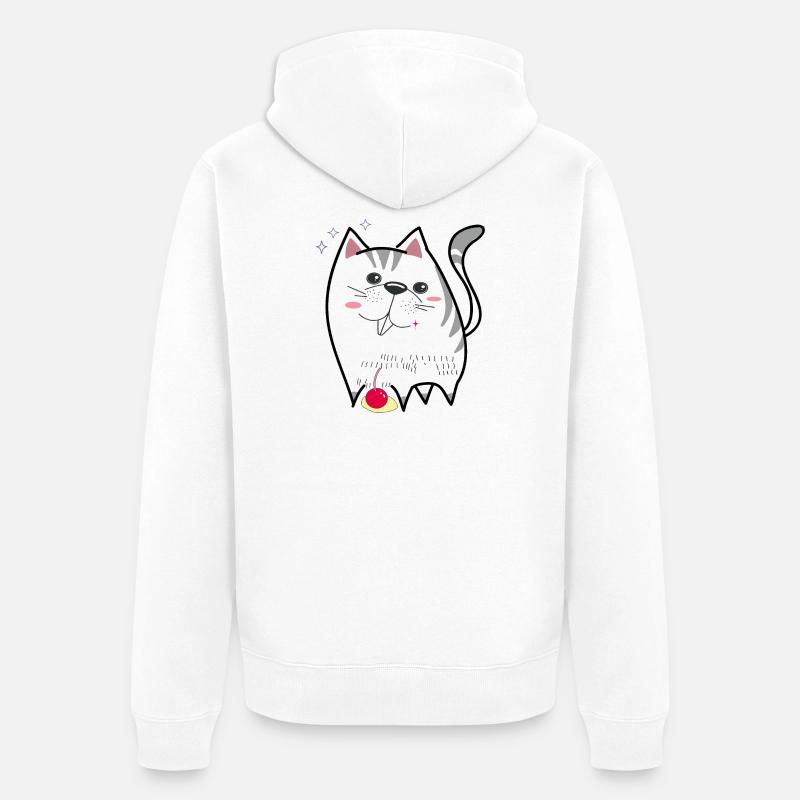 chat mignon - Veste à capuche bio Premium Unisexe - blanc