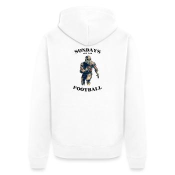 Sundays are for Football - Unisex Premium Bio Zip Hoodie - Weiß - Hinten - Thijin (182cm)