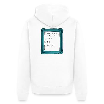 Three simple rules - Unisex Premium Organic Zip Hoodie - white - Back - Thijin (182cm)