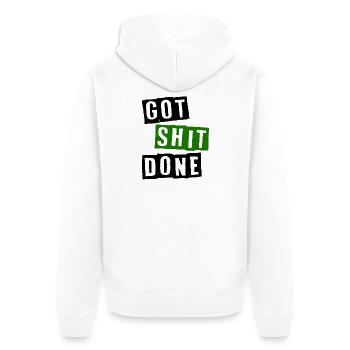 Got shit done - Unisex Premium Organic Zip Hoodie - white - Back - Thijin (182cm)