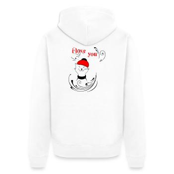 i love you - Unisex Premium Organic Zip Hoodie - white - Back - Thijin (182cm)