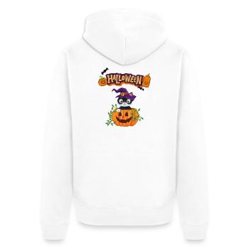 halloween, citrouille, sorcellerie - Veste à capuche bio Premium Unisexe - blanc - Dos - Thijin (182cm)