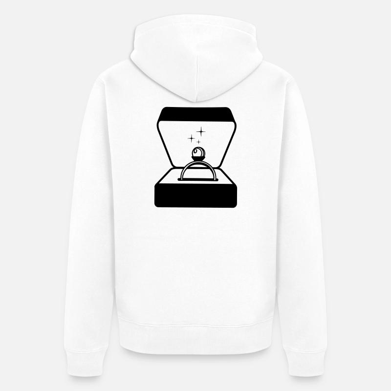 Ring mit Perle in Box - Unisex Premium Bio Zip Hoodie - Weiß