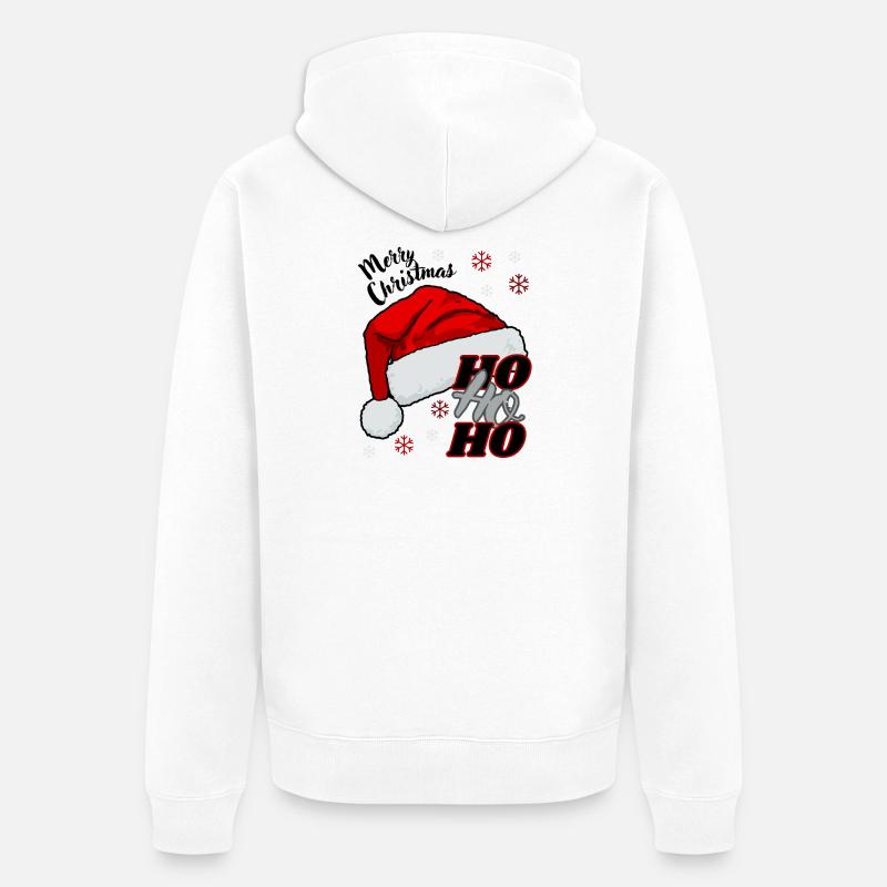 Joyeux Noël HO HO HO - Veste à capuche bio Premium Unisexe - blanc