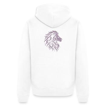 Silhouette majestueuse de tête de lion - Veste à capuche bio Premium Unisexe - blanc - Dos - Thijin (182cm)