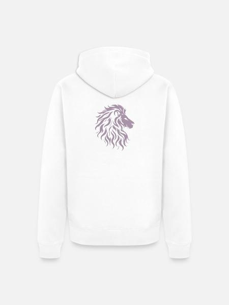 Majestic lion head silhouette - Unisex Premium Organic Zip Hoodie - white
