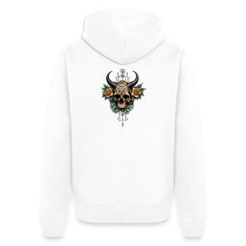 Crâne impressionnant. - Veste à capuche bio Premium Unisexe - blanc - Dos - Thijin (182cm)