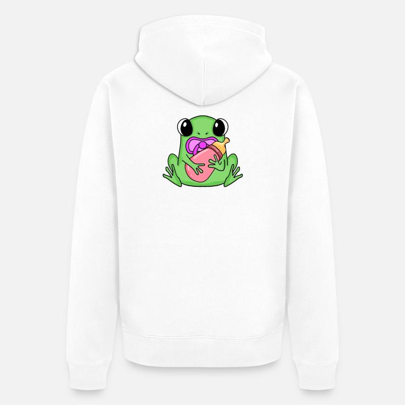 Bébé grenouille - Veste à capuche bio Premium Unisexe - blanc