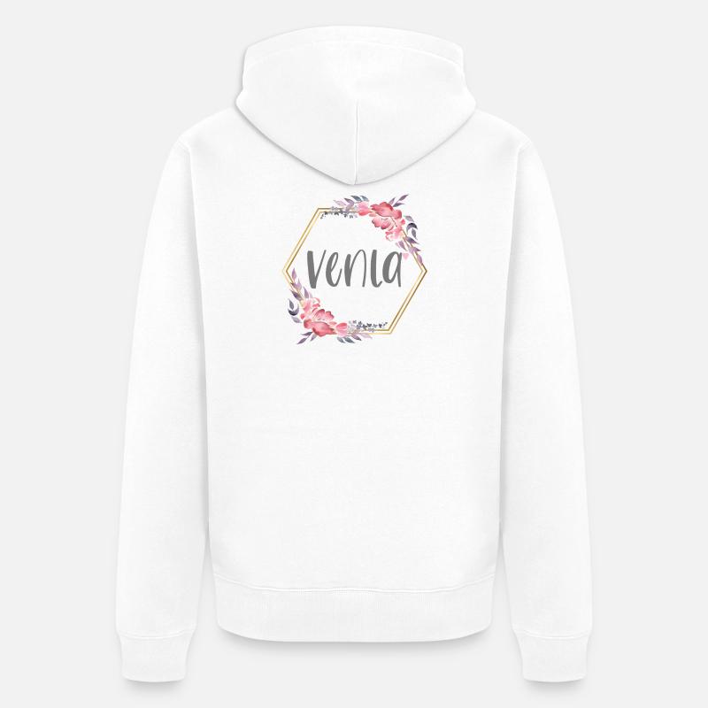 Venla fille nom cadeau de bébé - Veste à capuche bio Premium Unisexe - blanc