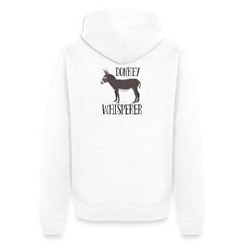 Eselflüsterer - Unisex Premium Bio Zip Hoodie - Weiß - Hinten - Thijin (182cm)