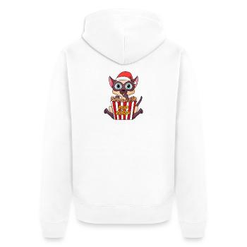 Siamese Cat Cat Animal Christmas - Unisex Premium Organic Zip Hoodie - white - Back - Thijin (182cm)