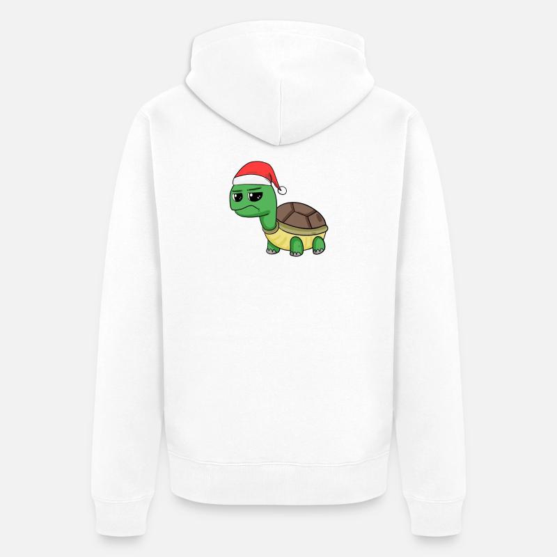 Tortue Noël - Veste à capuche bio Premium Unisexe - blanc