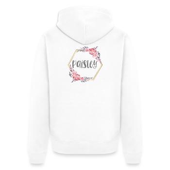 Paisley Mädchen Name Baby Geschenk - Unisex Premium Bio Zip Hoodie - Weiß - Hinten - Thijin (182cm)