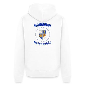 Monaghan Crest Ireland - Unisex Premium Organic Zip Hoodie - white - Back - Thijin (182cm)