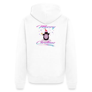 Taupe Joyeux Noël - Veste à capuche bio Premium Unisexe - blanc - Dos - Thijin (182cm)