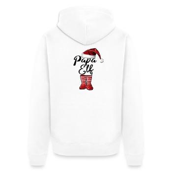 Papa Elf – Lustiges Weihnachtsdesign - Unisex Premium Bio Zip Hoodie - Weiß - Hinten - Thijin (182cm)