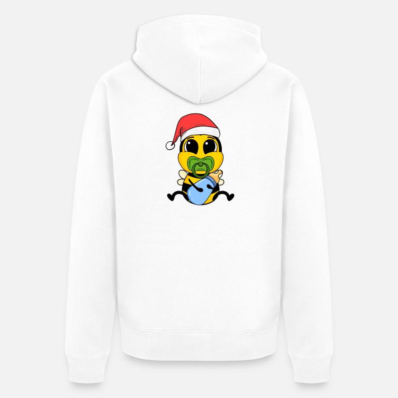 Abeille bébé Noël - Veste à capuche bio Premium Unisexe - blanc