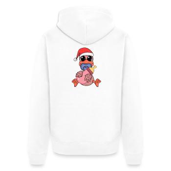 Poulet Fille Fille Bébé Noël - Veste à capuche bio Premium Unisexe - blanc - Dos - Thijin (182cm)