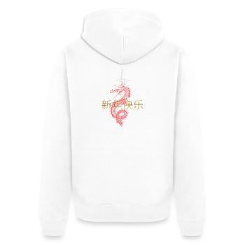 New Year's Dragon Swordsmanship - Unisex Premium Organic Zip Hoodie - white - Back - Thijin (182cm)