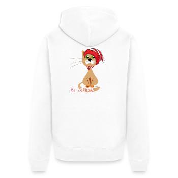 sois Joyeux Chat de Noël - Veste à capuche bio Premium Unisexe - blanc - Dos - Thijin (182cm)