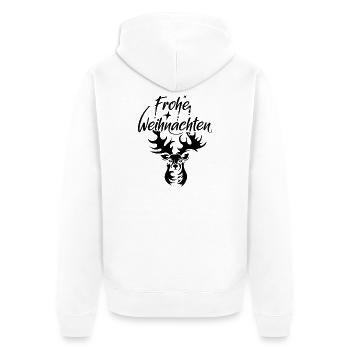 Rentier frohe weihnachten icon Illustration xmas - Unisex Premium Bio Zip Hoodie - Weiß - Hinten - Thijin (182cm)