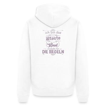 Ich bin das älteste Kind ich mache hier die Regeln - Unisex Premium Bio Zip Hoodie - Weiß - Hinten - Thijin (182cm)