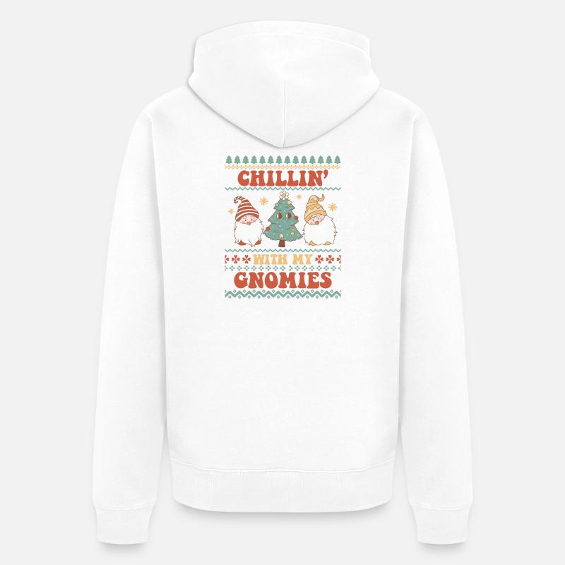 Pull de Noël moche - Veste à capuche bio Premium Unisexe - blanc