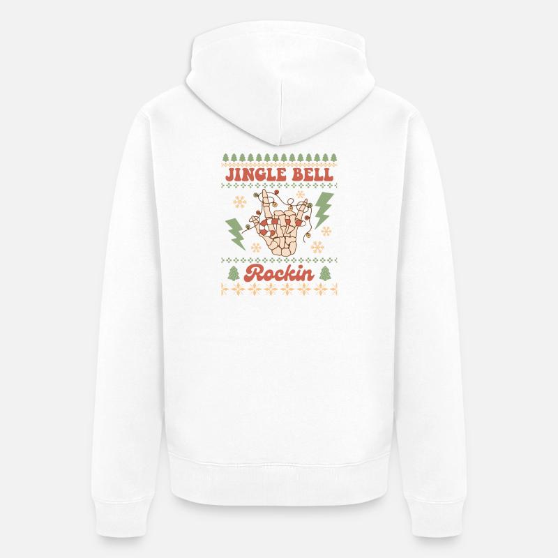 Pull de Noël moche - Veste à capuche bio Premium Unisexe - blanc