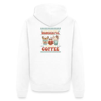 Hässlicher Weihnachtspullover - Unisex Premium Bio Zip Hoodie - Weiß - Hinten - Thijin (182cm)