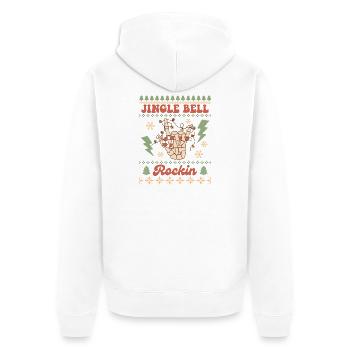 Hässlicher Weihnachtspullover - Unisex Premium Bio Zip Hoodie - Weiß - Hinten - Thijin (182cm)