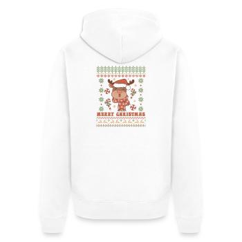Pull de Noël moche - Veste à capuche bio Premium Unisexe - blanc - Dos - Thijin (182cm)