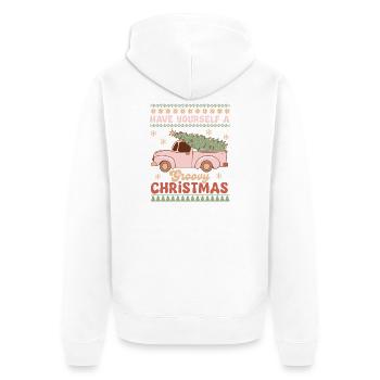 Pull de Noël moche - Veste à capuche bio Premium Unisexe - blanc - Dos - Thijin (182cm)
