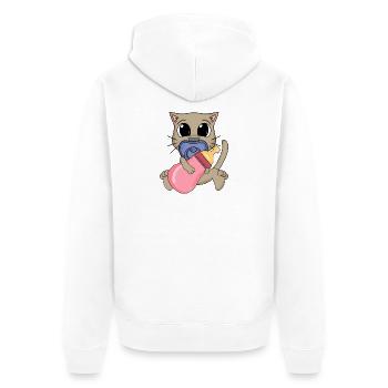 Motif de bébé chat - Veste à capuche bio Premium Unisexe - blanc - Dos - Thijin (182cm)