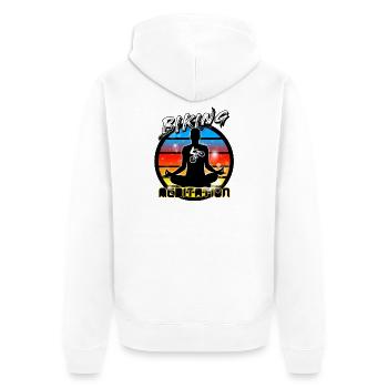 Biker - Unisex Premium Bio Zip Hoodie - Weiß - Hinten - Thijin (182cm)