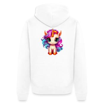 Bébé licorne - Veste à capuche bio Premium Unisexe - blanc - Dos - Thijin (182cm)